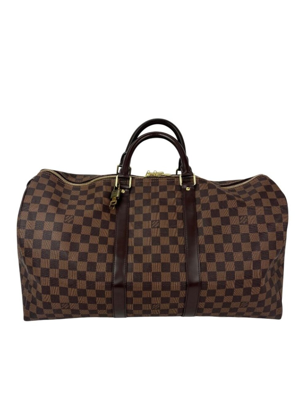 Louis Vuitton Keepall 50 Damier Ebene Canvas Duffle Bag
